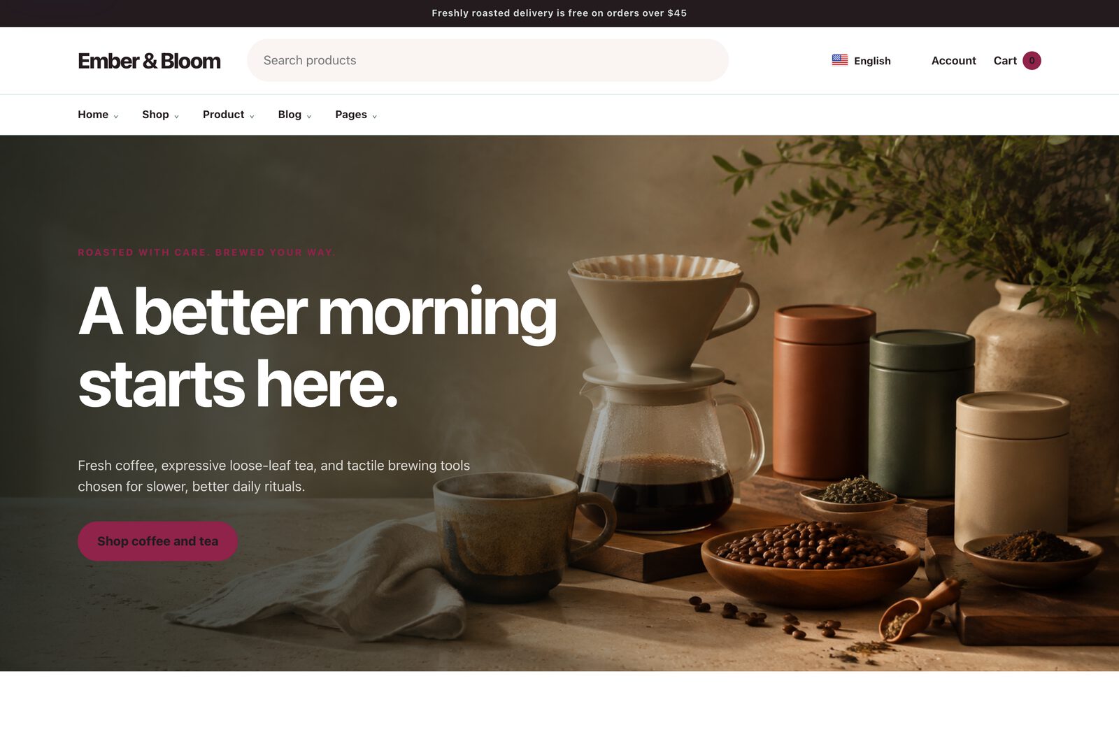 Coffee demo storefront
